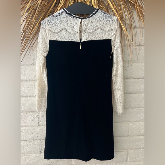 Draper James Black Dress with Cream Lace Detail - Picture 4 of 5